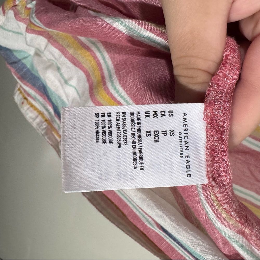 American Eagle Striped Lightweight Oversized Butt… - image 4